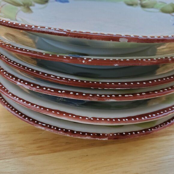 Set Of 6 VTG MCM Hand Painted Plates Made In Japan Floral Design 6.5 inch 1950s - Picture 8 of 12